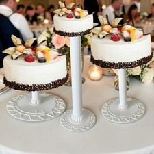 3-PCS White Cake Stand Set - Durable Round Acrylic Tiered Cupcake Stand