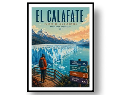 El Calafate Travel Poster Print, Wall Decor