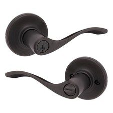 Balboa Entry Door Handle with Lock and Key, Secure Keyed Reversible Lever