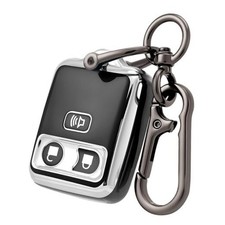 Ford Key Fob Cover with Keychain, Soft TPU Car Key Case for 1998-2010 Black