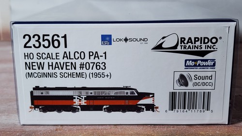 RAPIDO 23561 ESCALA HO ALCO PA-1 New Haven Railroad 0763 McGinnis LOK SOUND DCC | Zustand: New