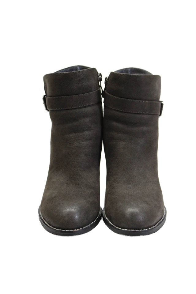 Antelope Womens Leather Buckled Strap Wedge Heeled Ankle Boots Gray Size 7 - Image 2 of 4