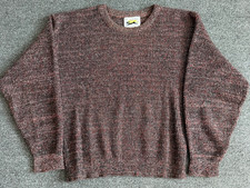 Vintage Le Tigre Sweater Mens Large Black Burgundy Acrylic/Cotton Made USA 90s