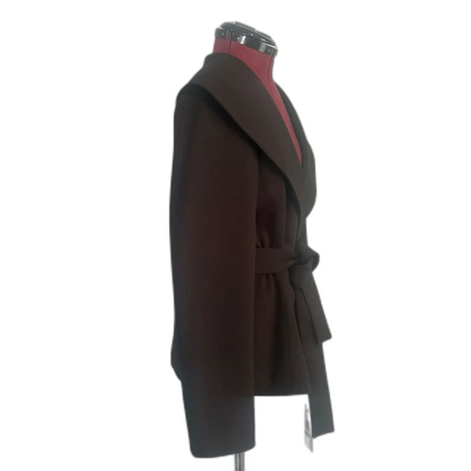 Blazer/chaqueta Calvin Klein envolvente con cinturón para mujer talla 12 negro cuello chal nueva con etiquetas Foto 3 de 4