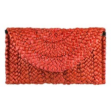 Straw Clutch Purses for Women Summer Beach Bags Envelope Woven Clutch Red