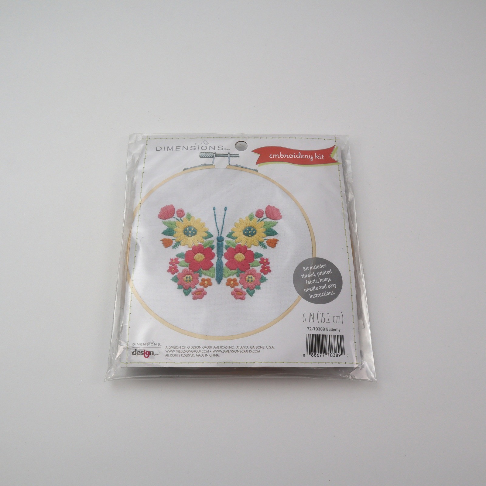 Kit 6 Inch Hoop Butterfly Pattern 72 70389