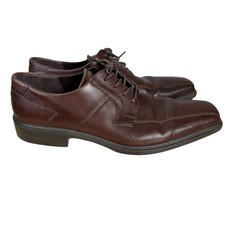 ECCO Men’s Brown Leather Lace Up Dress Shoes Comfort Square Toe Size 12-12.5 46