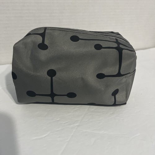 American Airlines Eames Dot Pattern Bag Travel Toiletry Amenity Pouch 3x3x6 Gray - Picture 4 of 11