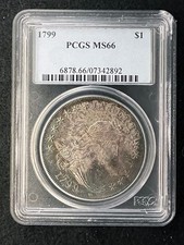 1799 $1 Dollar Bust, Large Eagle PCGS MS66