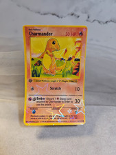 Charmander Base Set Pegatina Pokemon, Calcomanía de Recubrimiento de Tarjeta de Crédito, Anime Holográfico
