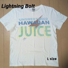 Lightning Bolt Hawaiian Surf Brand Men's L T-Shirt - Vintage Cream Color