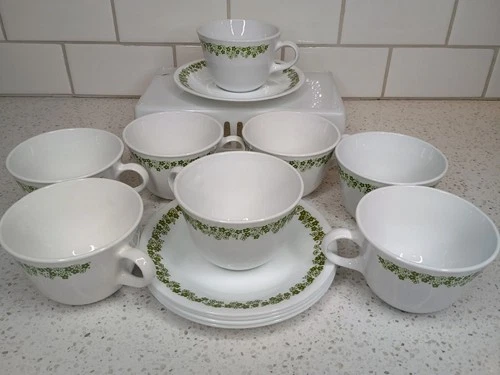Corelle Spring Blossom Crazy Daisy Coffee Tea Cups Saucers Set Of 8 Livingware