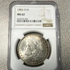 1883 Morgan Silver Dollar $1 New Orleans NGC MS62 Uncirculated Coin