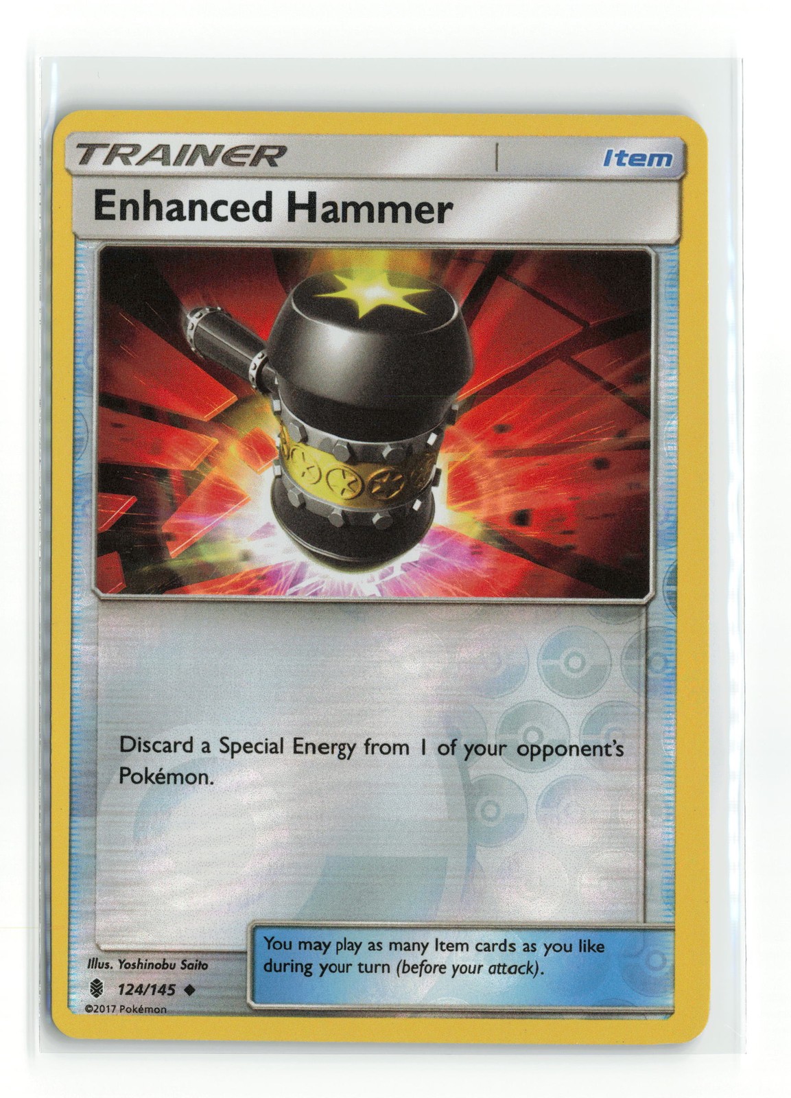 ENHANCED HAMMER 124/145 REVERSE HOLO GUARDIANS RISING POKEMON TCG LP