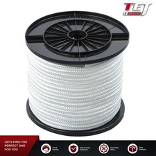 White Nylon Rope Sturdy Spool Solid Braid Rope Abrasion Resistance 3/8" 250'
