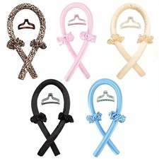 Women Heatless Curling Rod Headband Set Soft Shiny Hair Curler Accessories