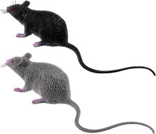 Plastic Fake Rats: 2 Pcs Realistic Mouse Toys Lifelike Rubber Rats Fake Mouse Ru