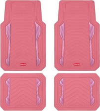 Heavy Duty All-weather Car Floor Mats Full Set Dual-tone Pink And Silver Aluminu Heavy Duty All-weather Car Floor Mats Full Set Dual-tone Pink And Silver Aluminu