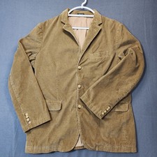 J Crew Mens Sport Coat XL Brown Corduroy Lined Vintage Y2K Professor Office