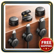 Lamicall Cable Clips 6 Pack Spring Cord Organizer Holder for Desk