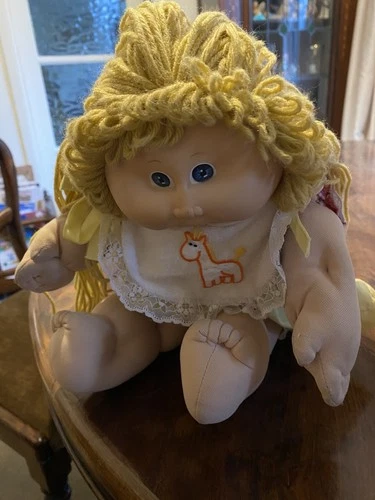 Vintage Cabbage Patch Doll in Yellow Outfit with Beige Hair
