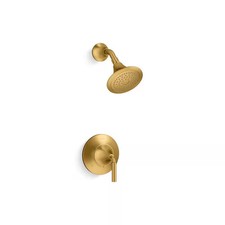 KOHLER Tone 1-Handle Shower TRIM KIT Showerhead Brushed Morderne Brass, No Valve