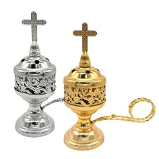 Vintage Incense Burner For Church Metal Decorative Cross Incense Holder Catholic