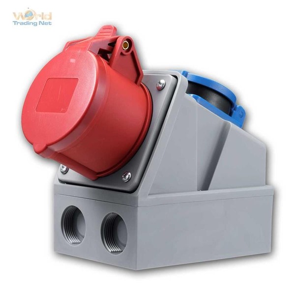 Kombi Wandsteckdose Cee 16A 5-Polig IP44 Mit Schutzkontakt-Steckdose Combo 400V-image