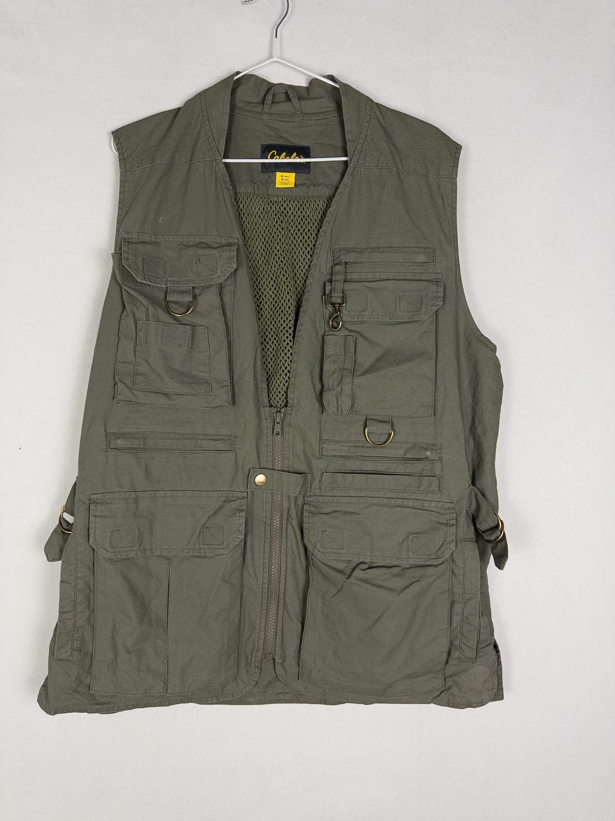 Cabelas Hunting Vest Mens M Mesh Tan Safari Vented Utility Outdoor Hiking Fishin