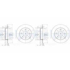 2x DELPHI BREMSSCHEIBEN 250mm VOLL HINTEN passend für MITSUBISHI COLT SMART
