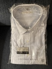 Geoffrey Beene Men's Dress Shirt XL 17 34/35 Striped Cotton Polyester GUC