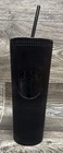 Starbucks Tumbler Black Pleated Metallic 24oz 2024 Venti Cold Cup