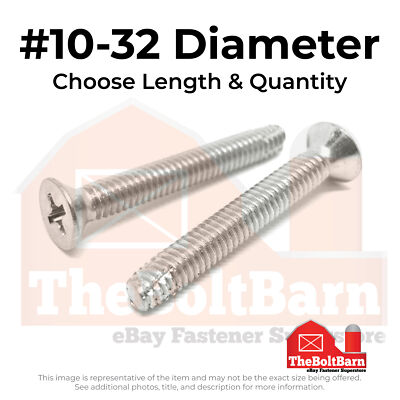 #10-32 410 Stainless Phil Flat Type F Thread Cutting Screws (Pick Length & Qty)