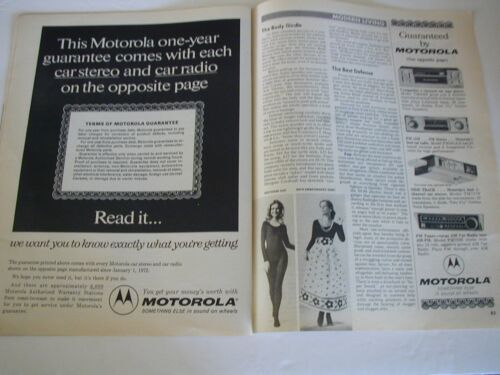 1972 MOTOROLA RADIOS GARAGE ART MAN CAVE WALL ART 2 PAGES IMPRESSION VINTAGE AD L051 - Photo 1/1