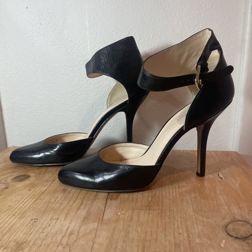 New Nine West ankle straps stiletto Mary Jane heels black size 9 Leather - Picture 3 of 9