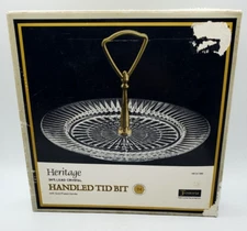 Vintage Heritage Lead Crystal Handled Tid Bit with Gold Plated Handle Excellent