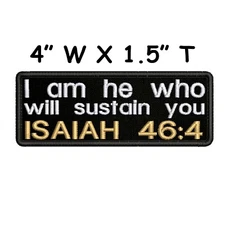 Isaiah 46:4 Embroidered Patch Iron-on/Sew-on Religious Bible Verse DIY Applique