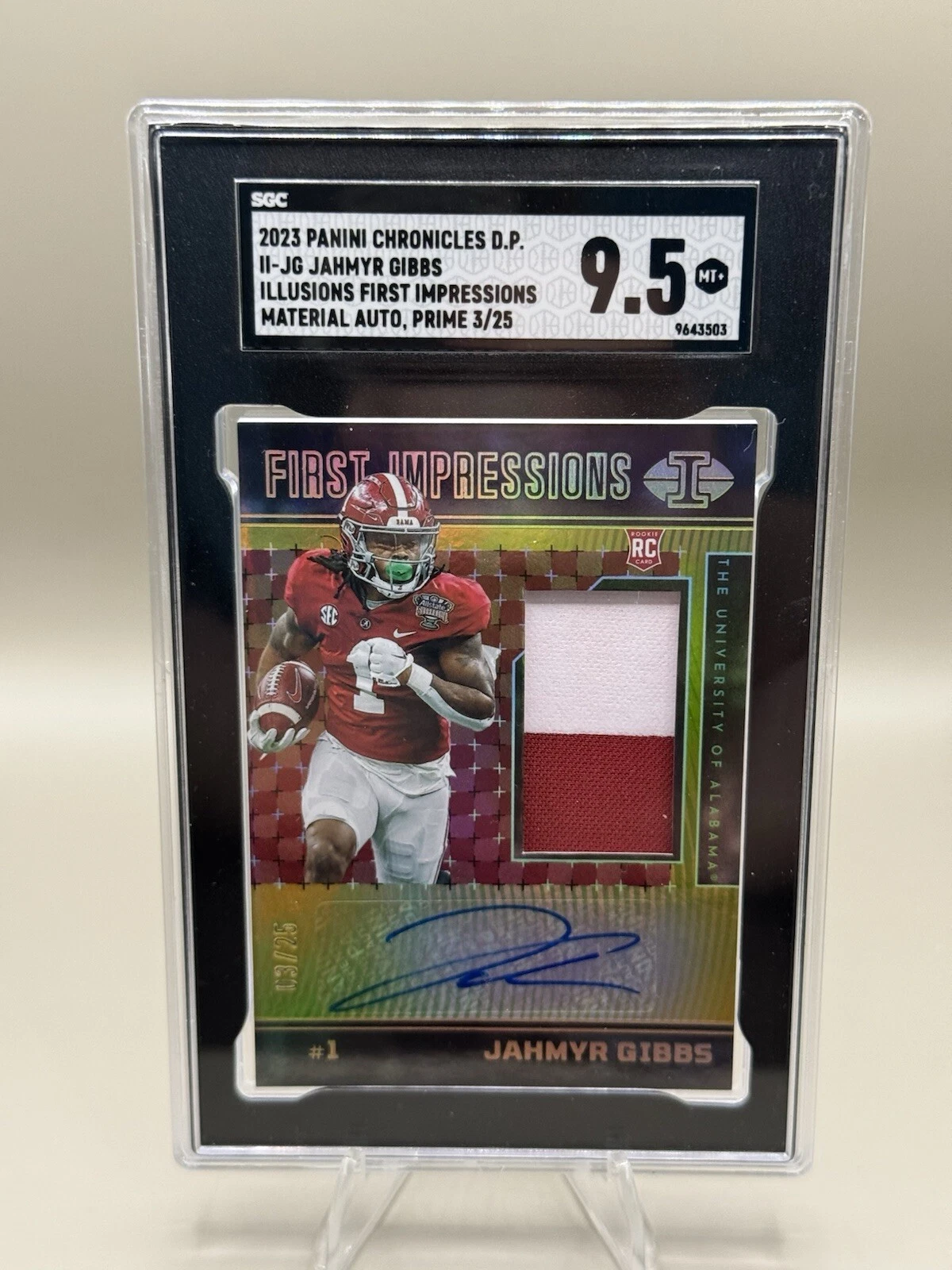 Jahmyr Gibbs Panini Chronicles Draft Picks Illusions First Impressions Autographed Memorabilia #IIJG Base