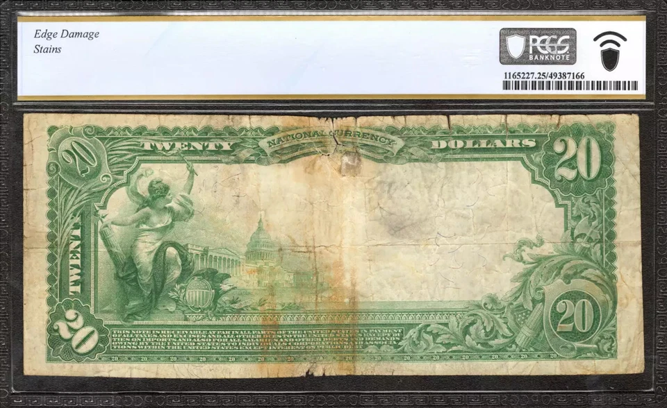 1902 $20 FIRST NATIONAL BANKNOTE CURRENCY BAYARD NEBRASKA PCGS 25 VF (753B) - Image 2 of 2