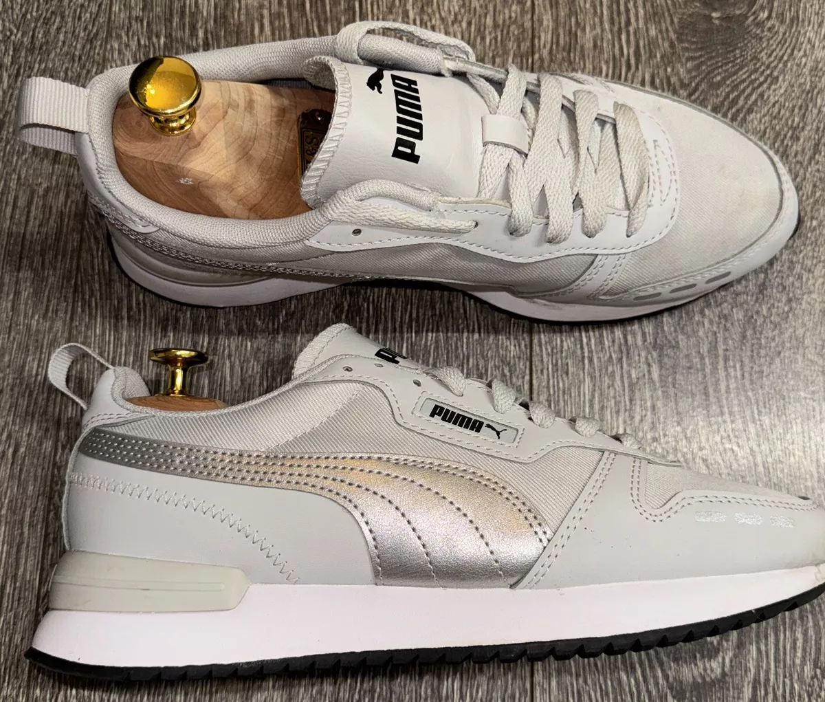 Silver puma deals trainers