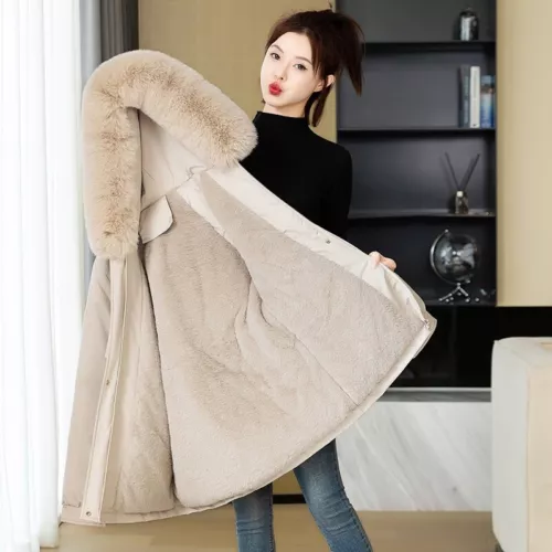 Winter Womens Parka Hooded Fleece Padded Warm Coat Ladies Fur Quilted Outwear - Bild 5 von 15