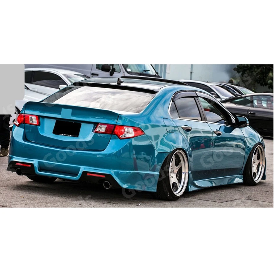 Kit de cuerpo de alerón difusor labial parachoques trasero PU estilo tipo S para Acura TSX 2009-14 Foto 3 de 4