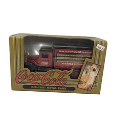 1993 ERTL Coca Cola Delivery Truck Die Cast Metal Coin Bank Made In USA Coke New