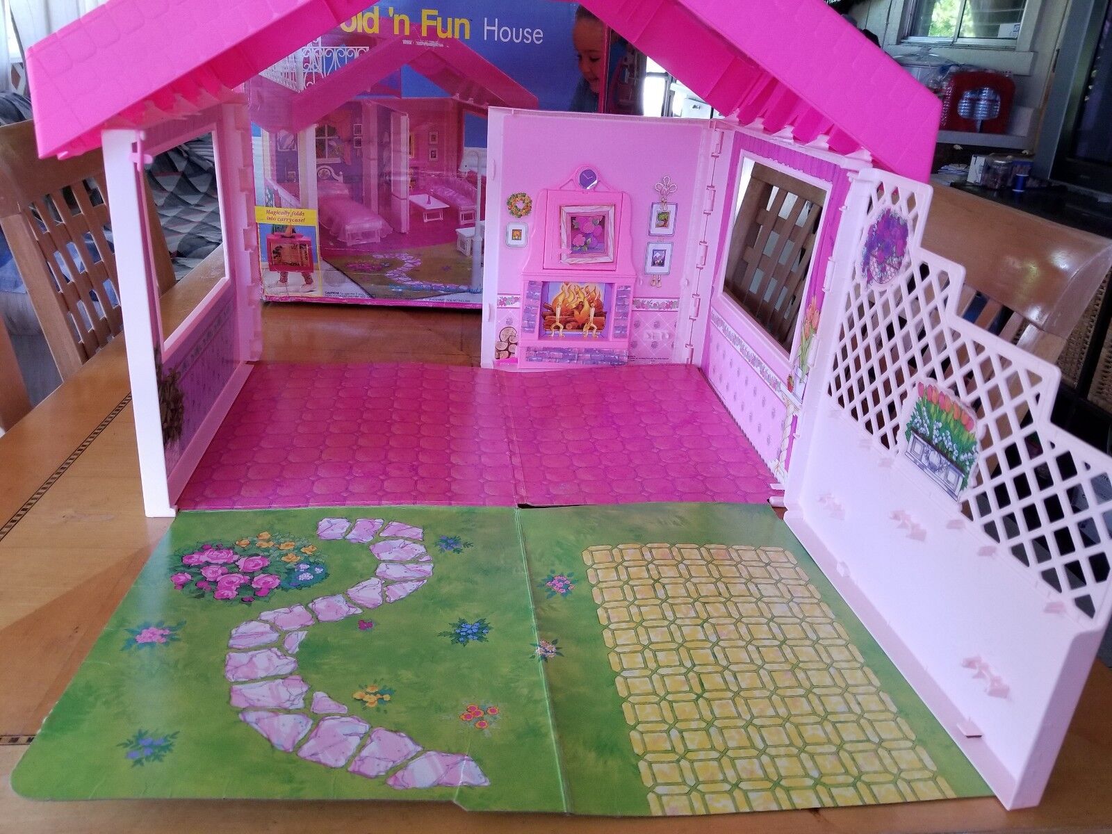 New Barbie Home Full House 2 Floors Doll Rubia & Accessories Mattel Fold Up