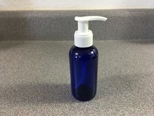 NEW 4 oz Blue PLASTIC Bottle with white Pump; Lotion, Gel BPA FREE 7.00-15.00