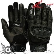 WEISE STREETFIGHT LEATHER SHORT MOTORCYCLE MOTORBIKE GLOVES