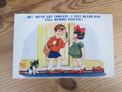 Comic Postkarte Nr 3497 Mavis Clare 1932 verschickt !SH! We've got company - I...''