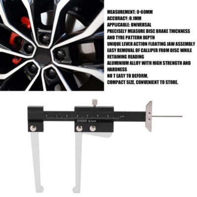 Metric Disc Depth Measuring Caliper 0-60 Mm Tread Depth Gauge 0.1 Mm Accuracy
