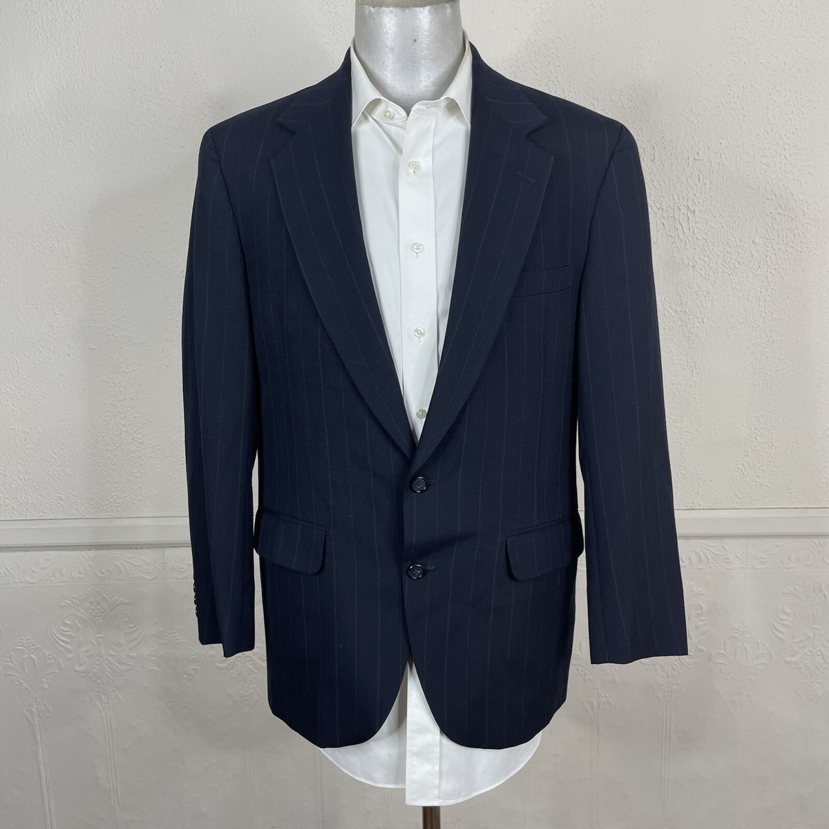 Eagle Clothes 2 Piece Suit Mens 40R 34x30 Navy Stripe Eagle Clothes 2 Piece Suit Mens 40R 34x30 Navy Stripe