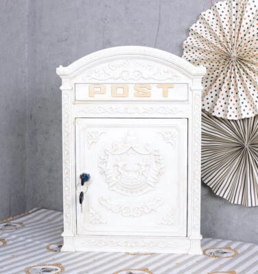 PALAZZO INT Buzón histórico metal blanco Gründerzeit buzón de pared buzón nuevo